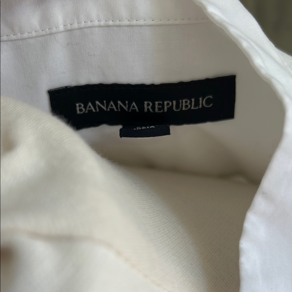 Banana Republic Poplin White Button-Up Shirt Dress with Belt - Picture 2 of 8